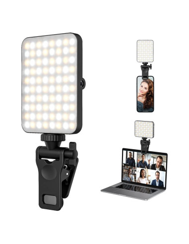 Clip de Luz Selfie Recargable Boyingkeji Negro LED Ajustable
