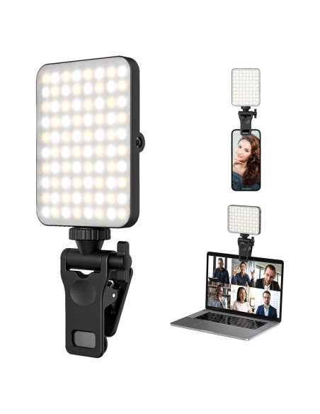 Clip de Luz Selfie Recargable Boyingkeji Negro LED Ajustable