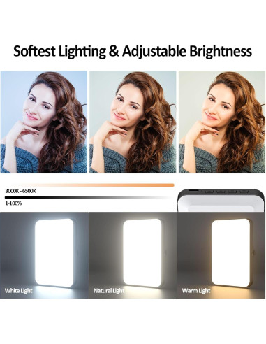 Clip de Luz Selfie Recargable Boyingkeji Negro LED Ajustable