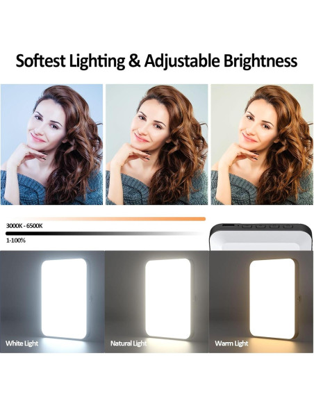 Clip de Luz Selfie Recargable Boyingkeji Negro LED Ajustable