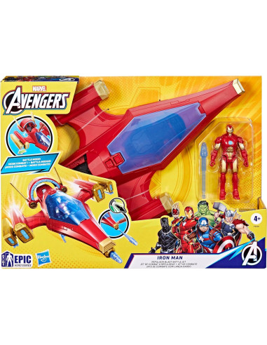 Jet de Batalla Iron Man Hasbro 10 cm con figura de acción