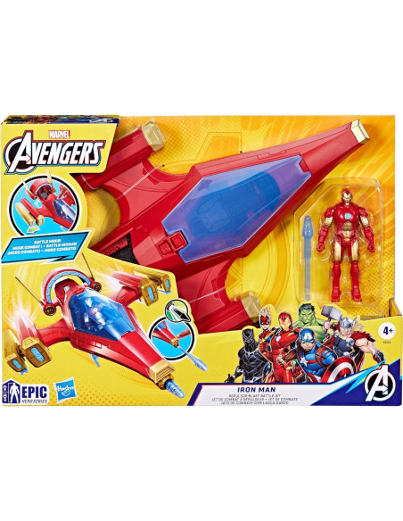 Jet de Batalla Iron Man Hasbro 10 cm con figura de acción