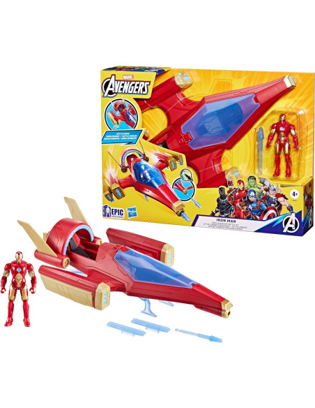 Jet de Batalla Iron Man Hasbro 10 cm con figura de acción