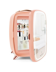 Refrigerador Mini KFO 6L Rosa con Espejo LED y 3 Modos