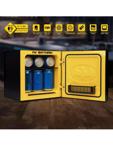 Mini Refrigerador Batman Ukonic 6.7L 9 Latas Termoeléctrico