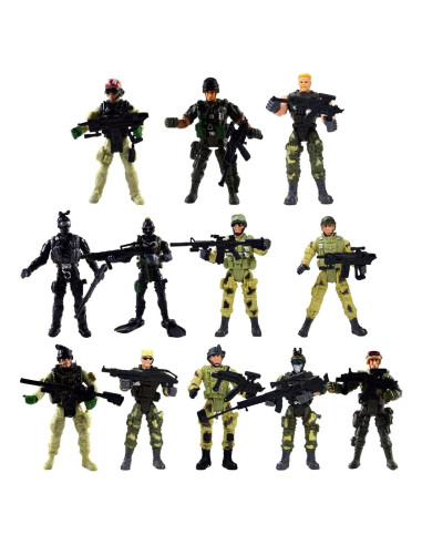 Figuras de Soldados Militares DC-BEAUTIFUL 12 Pcs Movibles