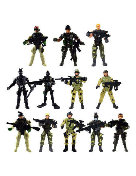 Figuras de Soldados Militares DC-BEAUTIFUL 12 Pcs Movibles Figuras de Soldados Militares DC-BEAUTIFUL 12 Pcs Movibles