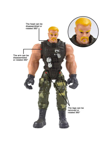 Figuras de Soldados Militares DC-BEAUTIFUL 12 Pcs Movibles