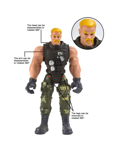 Figuras de Soldados Militares DC-BEAUTIFUL 12 Pcs Movibles Figuras de Soldados Militares DC-BEAUTIFUL 12 Pcs Movibles