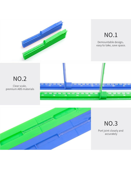 Regla de Altura 3D YG168009BL para Niños Azul 200 cm