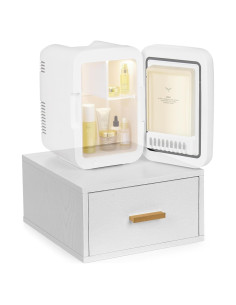 Soporte Organizador de Madera Adowes para Mini Nevera Blanco