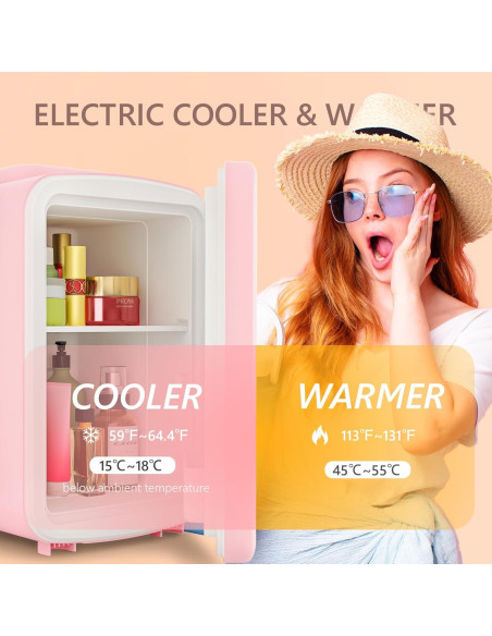 Mini Nevera EUHOMY 4L Rosa Portátil para Cosméticos Mini Nevera EUHOMY 4L Rosa Portátil para Cosméticos