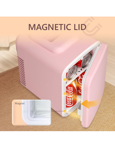 Mini Nevera EUHOMY 4L Rosa Portátil para Cosméticos