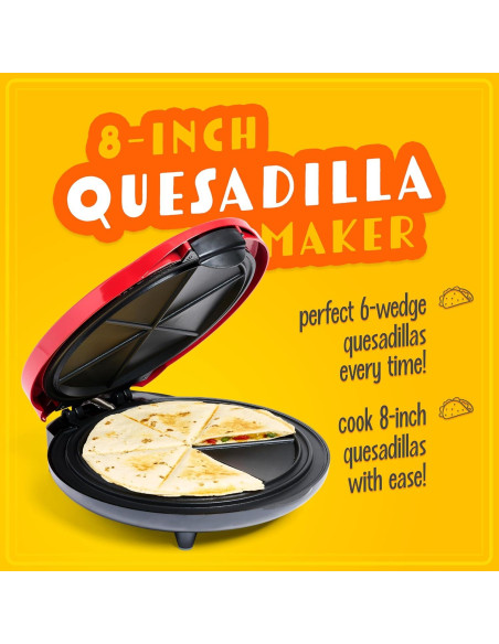 Hacedor de Quesadillas Nostalgia Deluxe 20 cm 6 Cortes Rojo