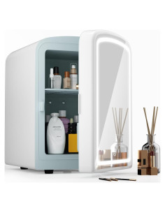 Mini Nevera COYCYQI 4L con Espejo LED y Calentador