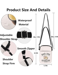 Bolsa Cruzada G2TUP Librería 21.5x14.5cm Impermeable 2