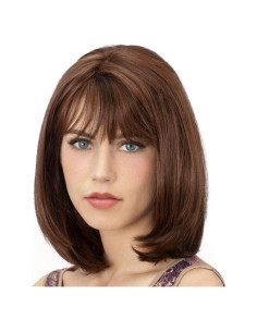 Peluca Bob Recta Corto Onpep con Flequillo Color Miel 30 cm
