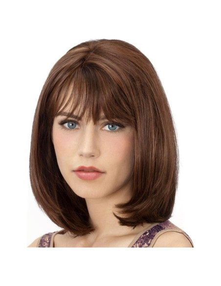 Peluca Bob Recta Corto Onpep con Flequillo Color Miel 30 cm