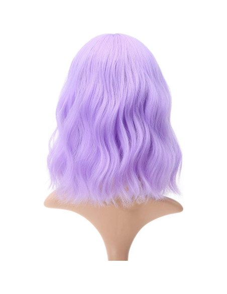 Peluca Sintética Morada Corta con Flequillo FAELBATY 30 cm