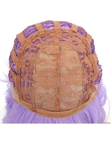 Peluca Sintética Morada Corta con Flequillo FAELBATY 30 cm