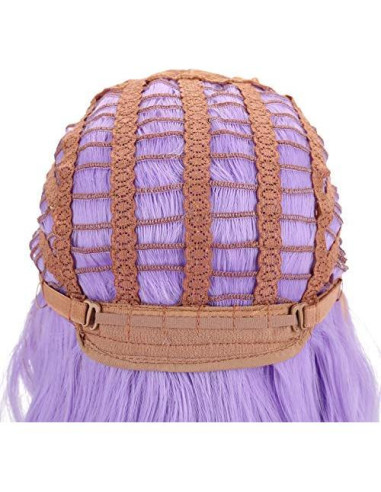 Peluca Sintética Morada Corta con Flequillo FAELBATY 30 cm