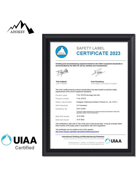 Ganchos de Carabina AINIKEY 25kN Bloqueo Automático D