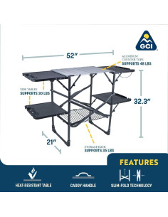 Mesa de Cocina Plegable GCI Outdoor Slim-Fold 52x21 cm 2