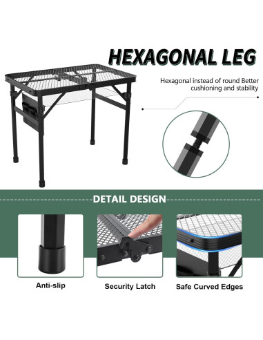 Mesa Plegable WildFinder 2x1.3 FT Ajustable Impermeable