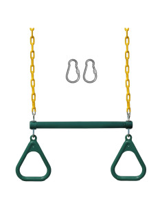 Jungle Gym Kingdom Set de Columpios y Barra de Trapecio Verde