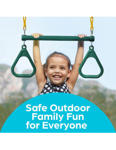 Jungle Gym Kingdom Set de Columpios y Barra de Trapecio Verde 2