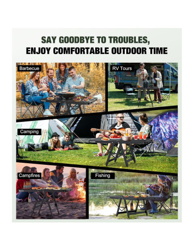 Mesa de Parrilla Plegable Raynesys 3ft Ajustable para Exterior