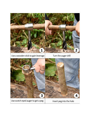 Llave de Taladro Manual BOUNHOHE para Camping y Bushcraft