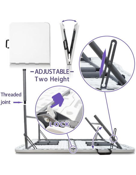 Mesa Plegable Gocamptoo 121,9x60,9 cm Blanca para Comedor