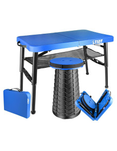 Mesa Plegable ZTMT 4 Pies con Taburete Ajustable