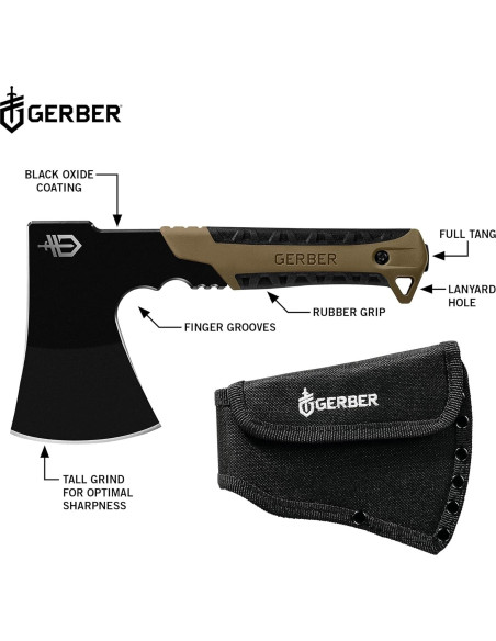 Hacha de Mochila Gerber Gear 8.89 cm con Funda Nylon