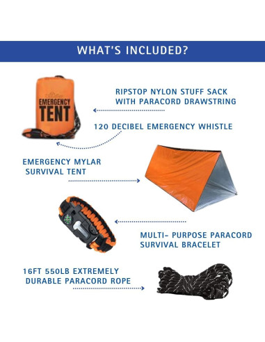 Tienda de Emergencia CloudTen para 2 Personas - Naranja