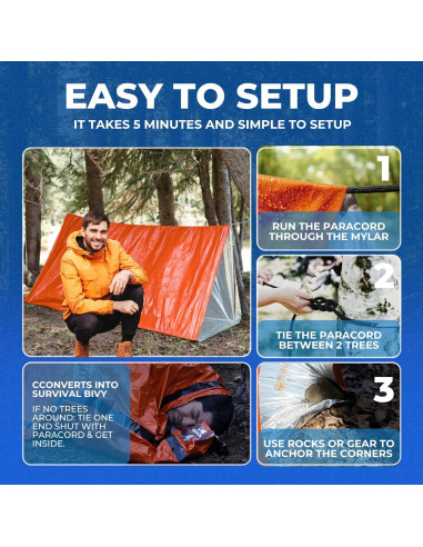 Tienda de Emergencia CloudTen para 2 Personas - Naranja