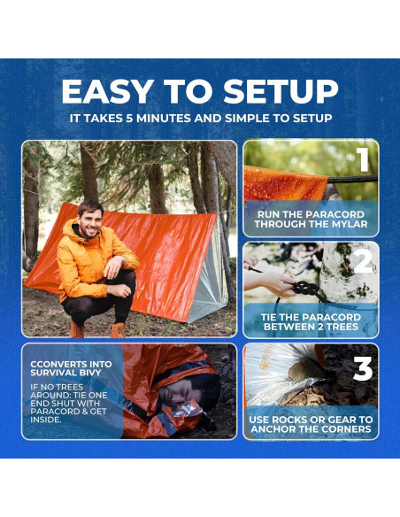 Tienda de Emergencia CloudTen para 2 Personas - Naranja