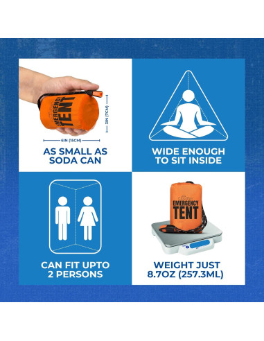 Tienda de Emergencia CloudTen para 2 Personas - Naranja