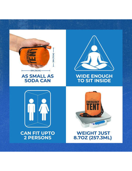 Tienda de Emergencia CloudTen para 2 Personas - Naranja