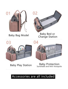 Mochila de Pañales Gris para Bebé con Estación de Cambio 2