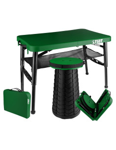 Mesa Plegable ZTMT Verde 4 Pies Altura Ajustable 2 en 1