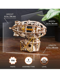Rompecabezas 3D UGEARS Aeronave Steampunk 170 Piezas 2