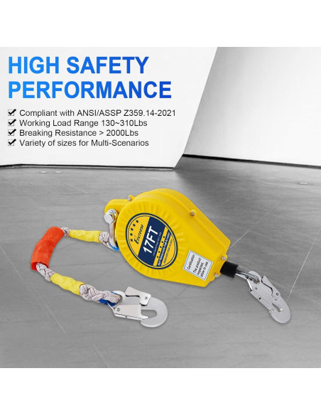 Detector de Caídas Encreese 5,18m Doble Bloqueo Acero