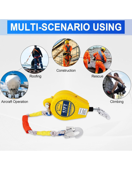 Detector de Caídas Encreese 5,18m Doble Bloqueo Acero