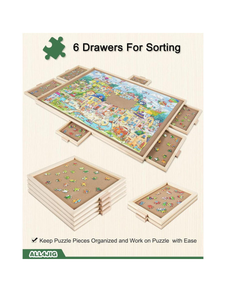 Mesa de Rompecabezas ALL4JIG 1500 Piezas con 6 Cajones