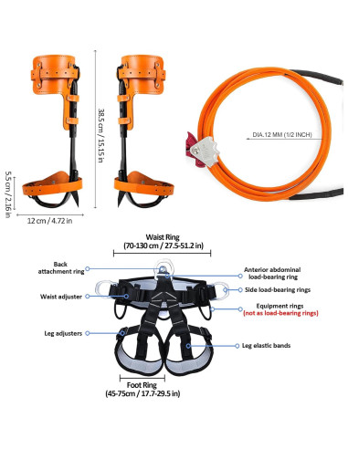 Equipo de Escalada de Árboles Clakioom Naranja Ajustable