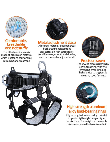 Equipo de Escalada de Árboles Clakioom Naranja Ajustable