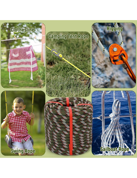 Cuerda de Arborista Caphremiel 30,48 m 1/2" Poliester Verde