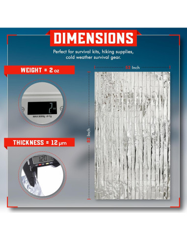 Manta de Emergencia Mart Cobra 4-Pack Mylar Térmicas 213x132cm